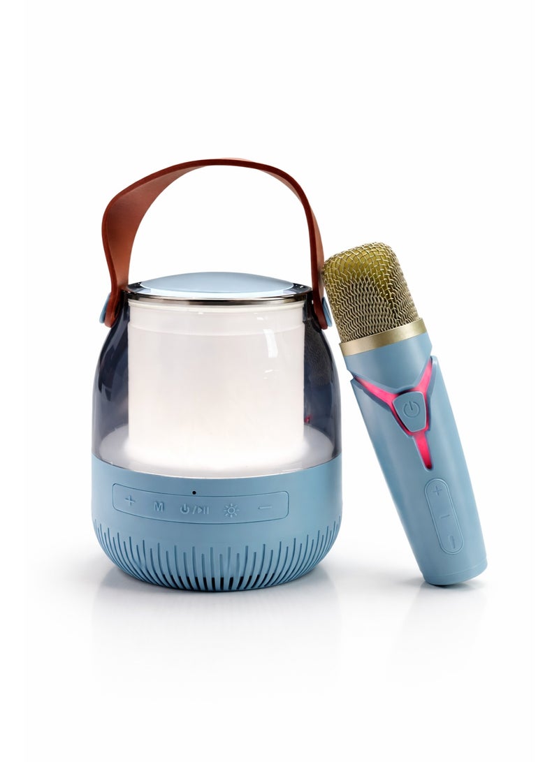 مكبر صوت كاريوكي لاسلكي محمول مزود بتقنية بلوتوث وميكروفون قابل لإعادة الشحن، يدعم تقنية البلوتوث وبطاقة الذاكرة TF ومنفذ USB. - Image 1